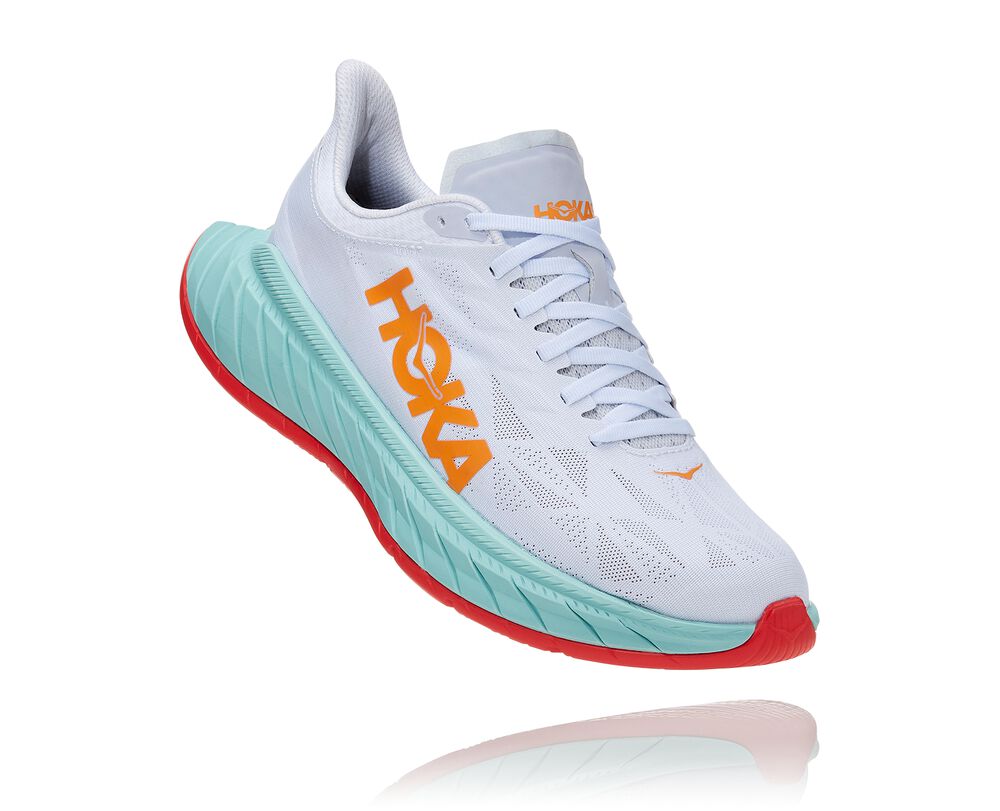 Hoka One One Carbon X 2 Löparskor Dam Vita/Orange - SE-9621450
